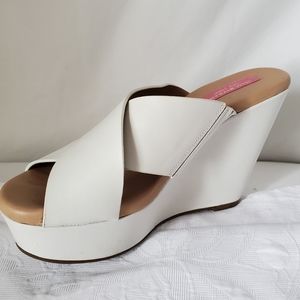 Isaac Mirahi Leather Wedge Heels SZ